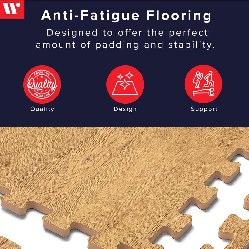 We Sell Mats Forest Floor Farmhouse 3/8 Inch Thick Printed Foam Tiles, Premium Wood Grain Interlocking Foam Floor Mats, Anti-Fatigue Flooring â€“ Stylish Flooring Solution - Image 2